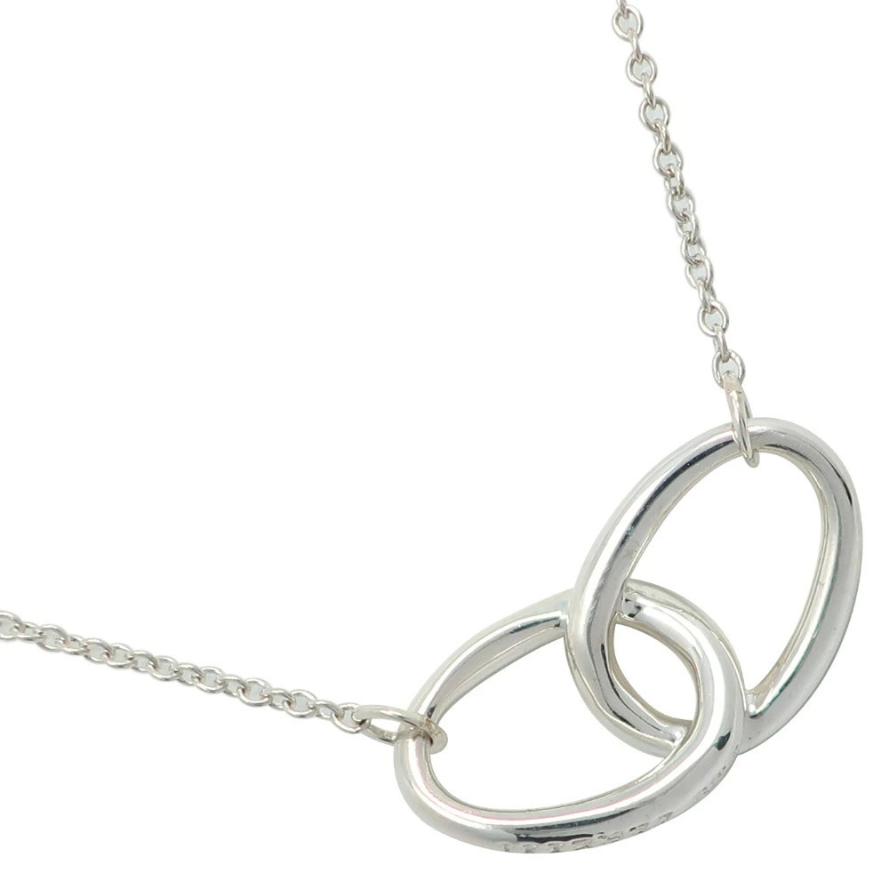 Tiffany Co Double Loop Necklace Elsa Peretti Sterling Silver